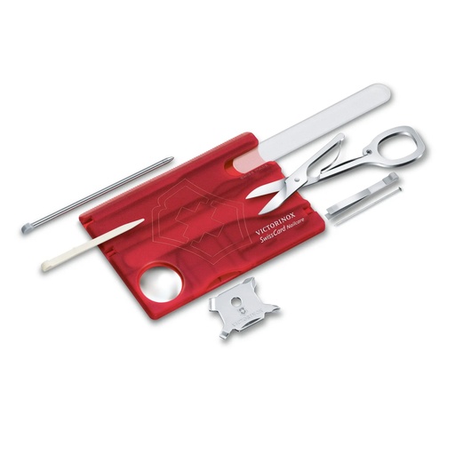[VI/0.7240.T] Victorinox - Swiss Card Nailcare - Rouge Transparent